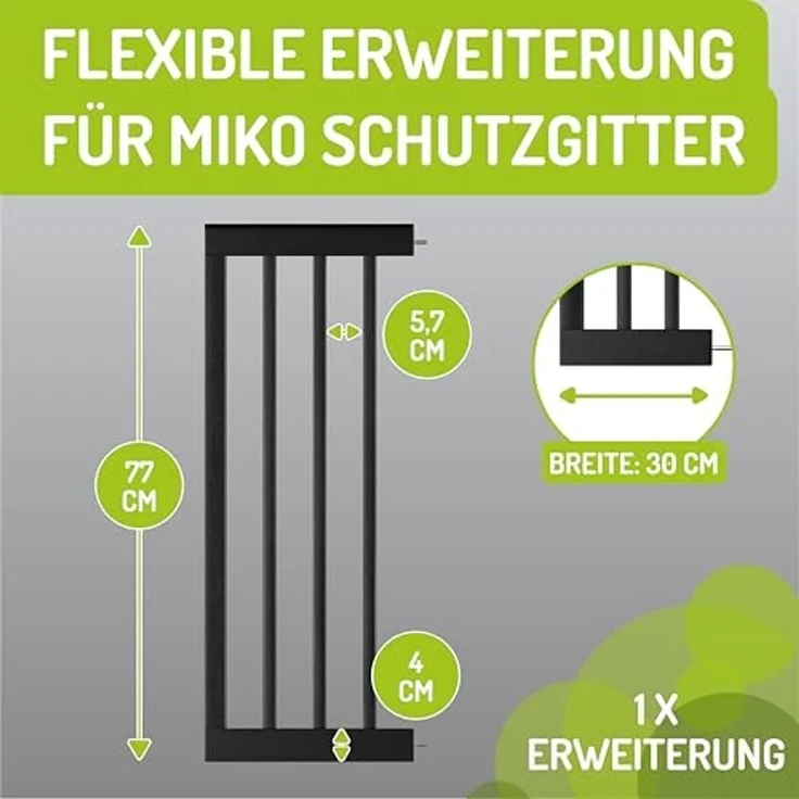 BOMI Zubehoer für Türsicherungen Baby Miko PEFC geprüftes Buchenholz | Verlängerung 30 cm | Erweiterungen für Tiergitter, Hundegitter, Babyschutzgitter, Türschutzgitter, Türgitter – Bild 2