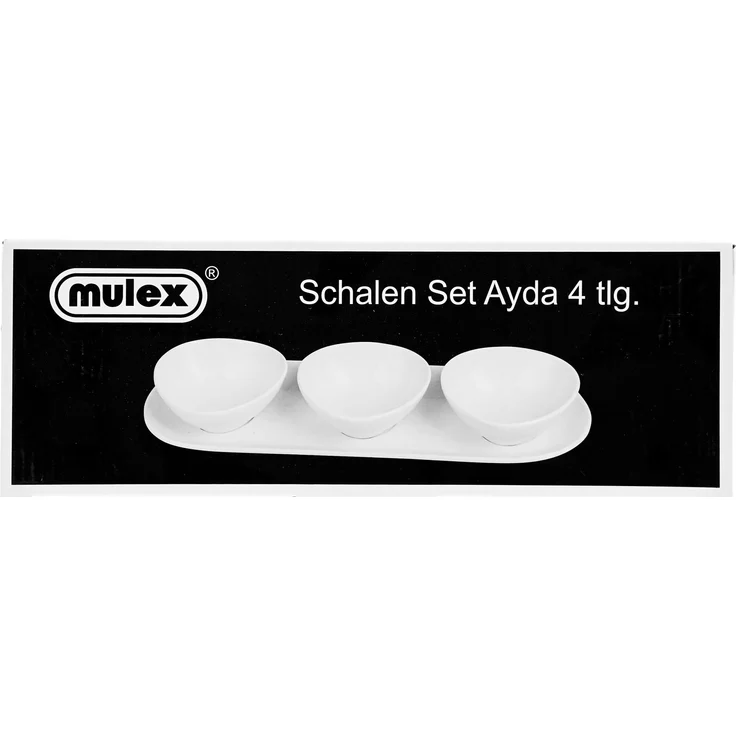 Ayda 4-teiliges Snackschalen-Set aus Porzellan - 3 Schalen + 1 Servierteller – Bild 4