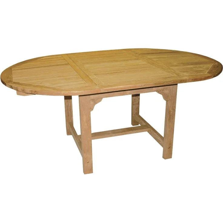 Premium Teak Ausziehtisch oval Tisch Gartentisch Teakmöbel ausziehbar 180 cm