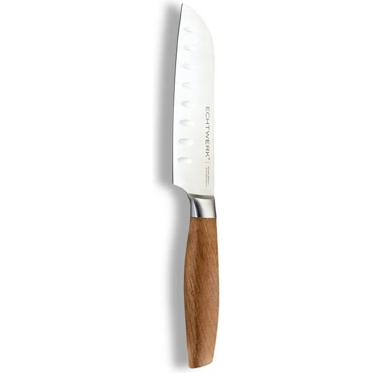 ECHTWERK Santokumesser Classic Edition, Küchenmesser, Edelstahl, Klingenlänge 15 cm, Griff aus Akazienholz