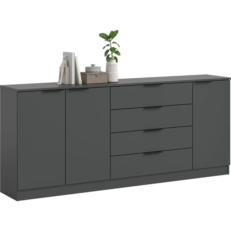 Kommode (B/H/T: 185x80x35 cm) in anthrazit – Bild 1