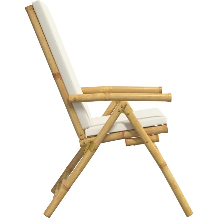 vidaXL Gartenstühle 4 Stk. Verstellbar Klappbar mit Kissen Bambus 3208927 – Bild 4