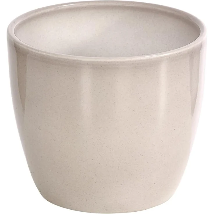 Dehner Übertopf Lina, Ø 22 - 36 cm, Höhe 19 - 29 cm, Keramik, Zeitlos, hochwertig auf jeder Fensterbank, für Pflanzen aller Art