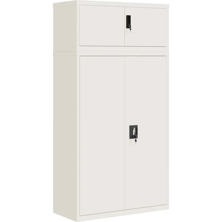 vidaXL Aktenschrank Weiß 90x40x180 cm Stahl 3188313 – Bild 1