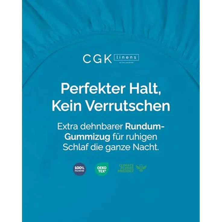 Spannbettlaken 120x190 cm Jeansblau - 30cm (12") Tiefe Tasche - Premium Mikrofaser Spannbetttuch - Weich, Knitter- und Bügelfrei - Atmungsaktiv, Hypoallergen und Oeko-TEX Standard 100 Zertifiziert – Bild 2