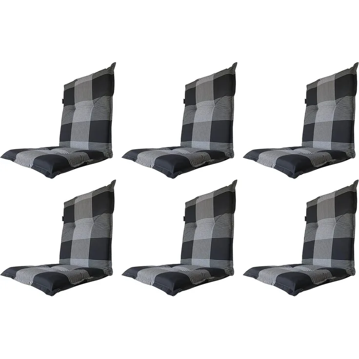 Madison 6x C184 Niederlehner Gartenstuhl Auflagen 105x50x8cm grau