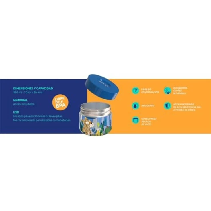 Quokka Zebras Kinder Dose 360 ml für Mahlzeiten Snacks und kleine Portionen – Bild 4