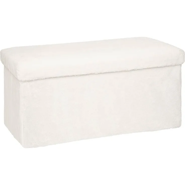 Sitzhocker mit Stauraum EZZIO, Material in Boucle-Optik, 78 x 38 x 38 cm