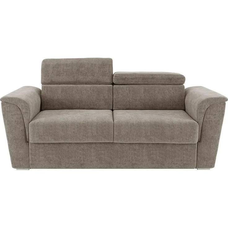 Vente-unique - RIZORA Sofa Stoff Schokoladenbraun - B 223 cm96 cm x H 95 cm x L 210 cm – Bild 3
