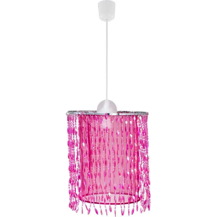RGB LED Hängeleuchte, Kristalle pink, App-/Sprachsteuerung