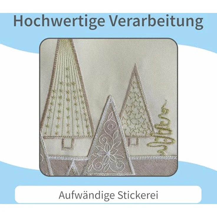 matches21 HOME & HOBBY Kissenbezüge 2er Set Kissenhüllen 40x40 cm grau mit Tannenbaum als Weihnachts-Deko, (2 Stück), Zierkissen-Bezüge für Sofa-Kissen, Couch-Kissen – Bild 6
