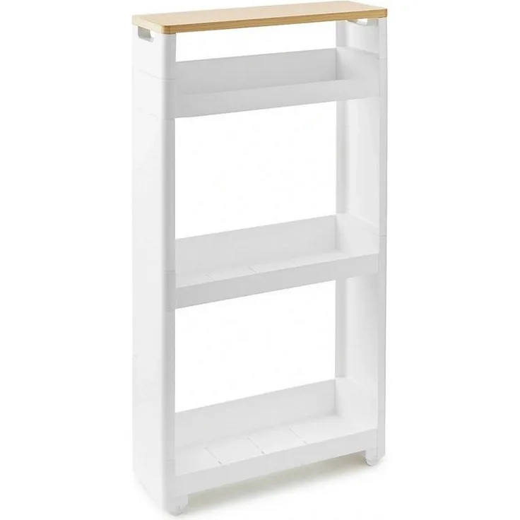 Betty Bossi Badregal Nischenregal mit Rollen 45×17×88 cm weiß Regal Badezimmer Küche, Steck-Montage