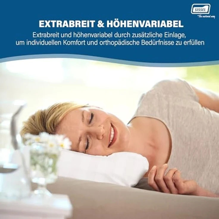 Sissel Nackenkissen Deluxe 63x33 x (10 - 12) cm Weiß SIS-110. 003 – Bild 7