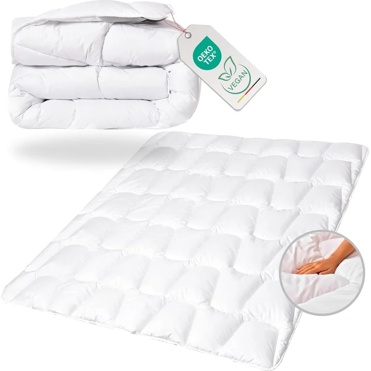 SEI Design Microfaserbettdecke SWAN De Luxe Winter 155x220 cm, Füllung: 100% Polyester Mikrofaser, Bezug: 100% Baumwolle, Vegane Alternative zu Daunen – Bild 8