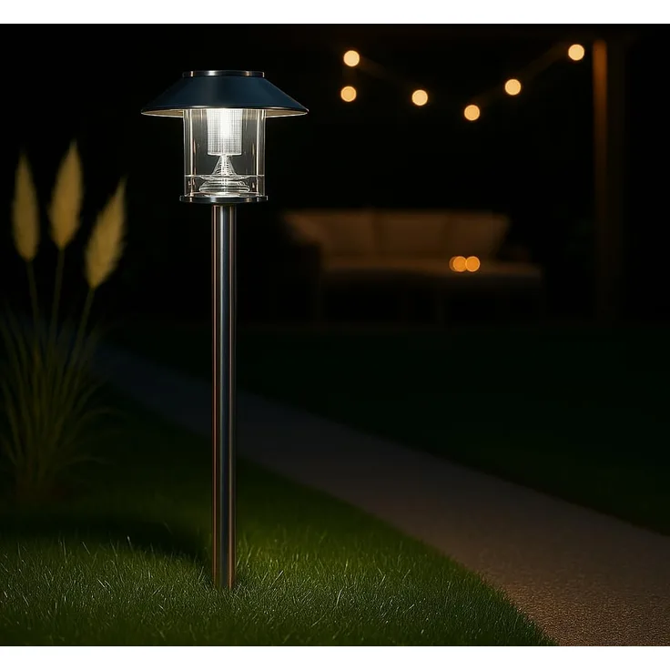 MeLiTec Solar Gartenleuchte SO26 Edelstahl matt gebürstet