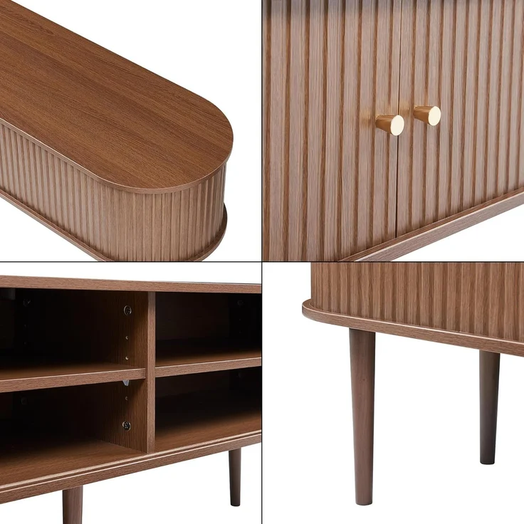 Fernsehschrank Mapia 166x40x55 cm Walnussoptik [en. casa] – Bild 8