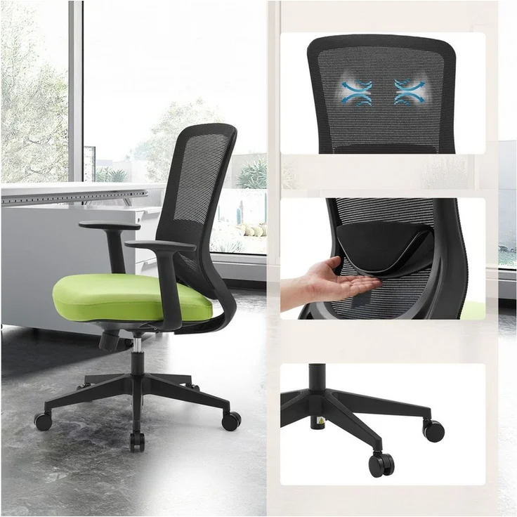 hjh OFFICE Drehstuhl Home Office Bürostuhl Sedito Stoff / Netzstoff (1 St), Schreibtischsessel, Drehbarer Schreibtischstuhl – Bild 2