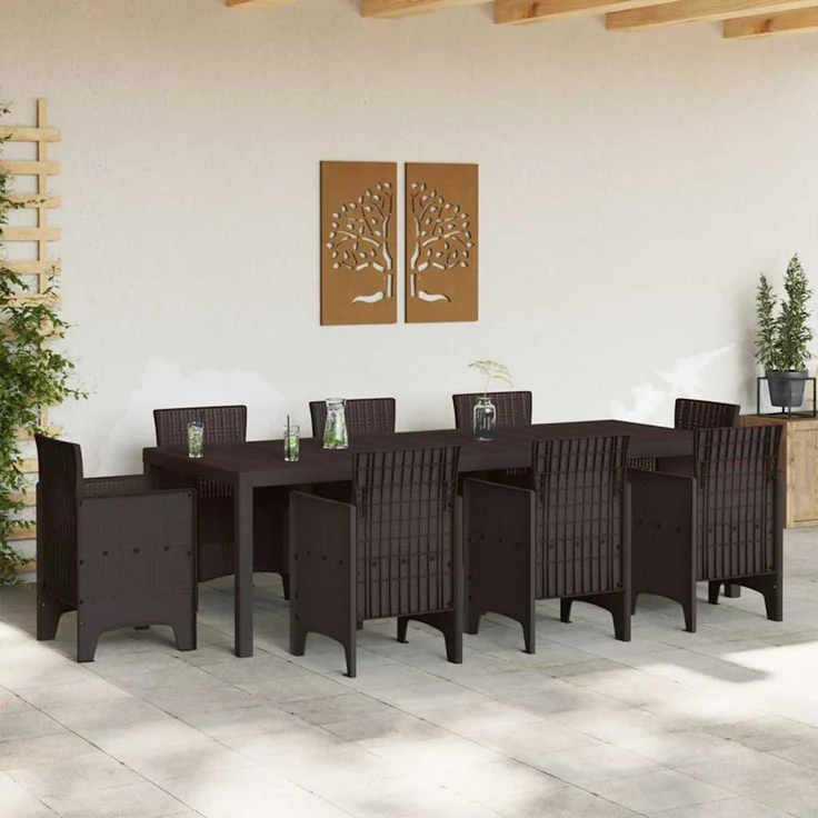 vidaXL Gartentisch Braun 250 x 100 x 73 cm Poly-Rattan 871693 – Bild 3