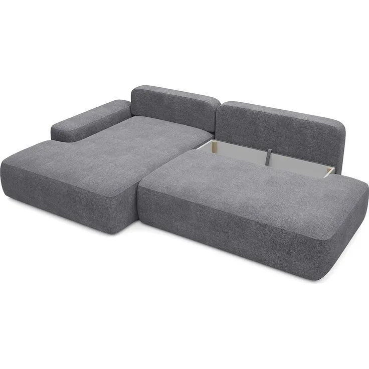 Vente-unique - DAVISO Sofa Stoff Grau - B 164 cm x H 87 cm x L 276 cm – Bild 5