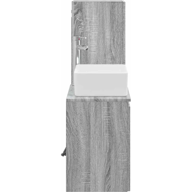 vidaXL Badezimmerschrank-Set 2 stk. Grau Sonoma 33 x 34,5 x 100 cm 3406129 – Bild 4