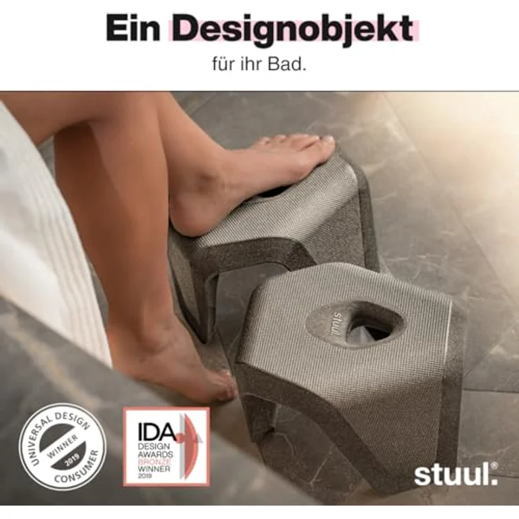 STUUL Toilettenhocker für Erwachsene, natürliche Hilfe bei Verstopfung und Hämorrhoiden, diskret und modern, 21cm x 22cm x 26cm, hergestellt in Deutschland – Bild 3