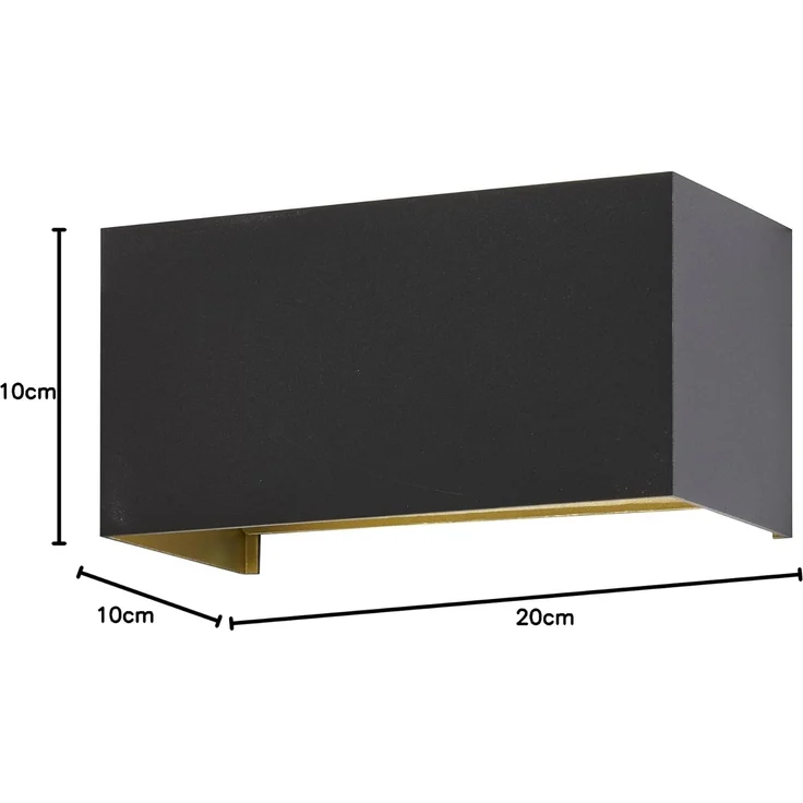 Fischer & Honsel 30519 LED Außenwandleuchte Wallo schwarz goldfarben IP44 3000K – Bild 3