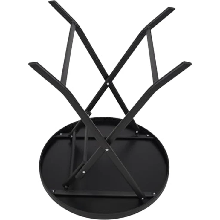 DEGAMO Gartentisch MILANO, 60cm rund, Metall anthrzait, Stahl schwarz, klappbar – Bild 6