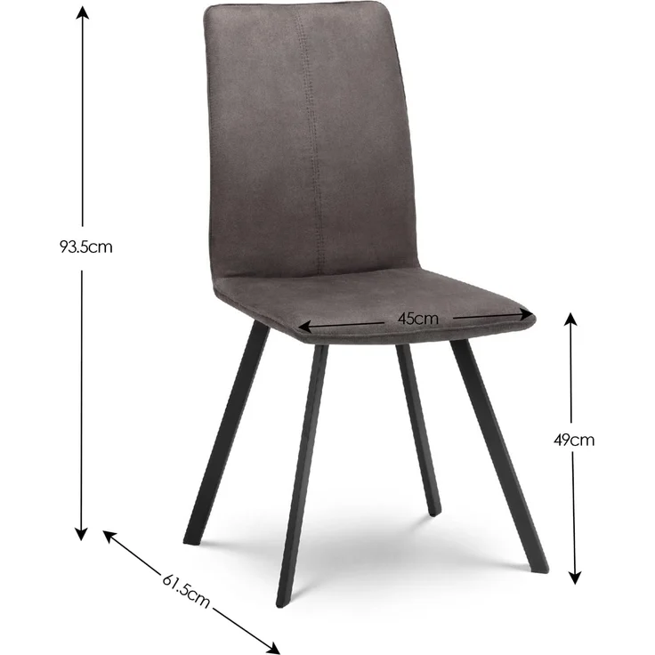 Julian Bowen Monroe Esszimmerstuhl, 2 Stück, anthrazit und schwarz – Bild 3
