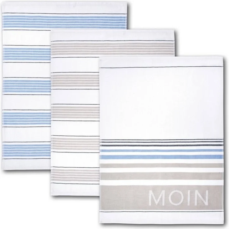 Dyckhoff Geschirrtuch Moin, (Set, 3-tlg), 100% Baumwolle, saugfähig, 50 x 70 cm – Bild 4