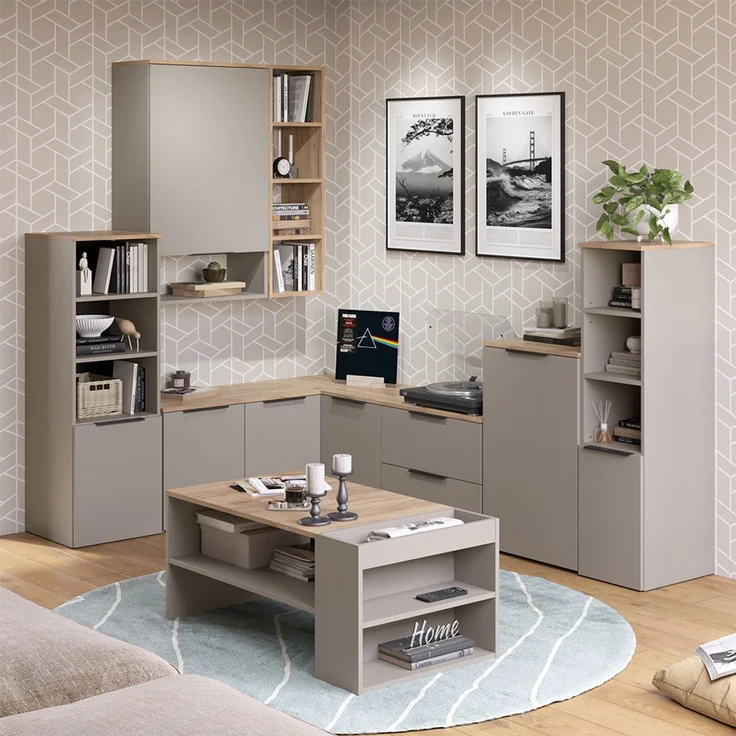 Wohnwand Wido Greige 9 Teile Vicco – Bild 6