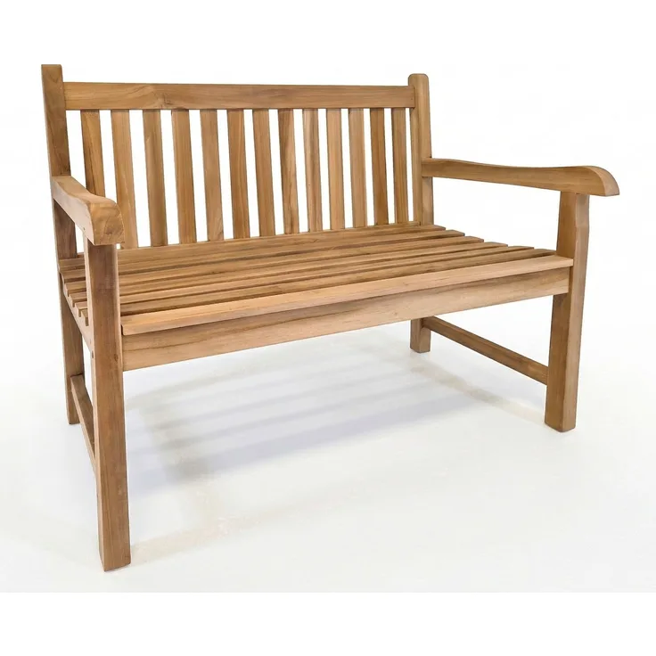 Stabile Bank Gartenbank Picadelly 120 cm in Premium Teak mit Armlehne
