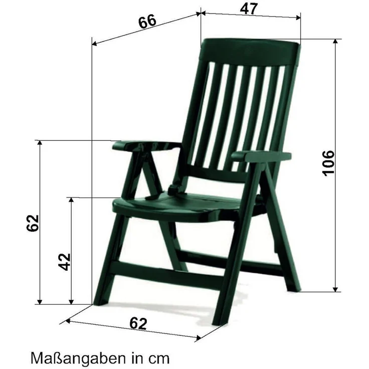SIEGER Palma Klappsessel, anthrazit Vollkunststoff – Bild 2