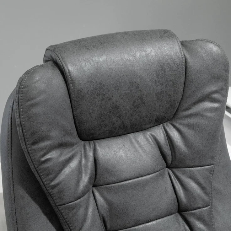 Bürostuhl mit Massage- und Wärmefunktion, ergonomisch, 6 Massagepunkte, Fußstütze, Fernbedienung, Polyester, 65 x 160 x 104 cm, Grau--Dunkelgrau--65x70x119cm--YOUDENOVA – Bild 7