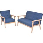 vidaXL Sofagarnitur 2-tlg. Stoff Blau [274912]