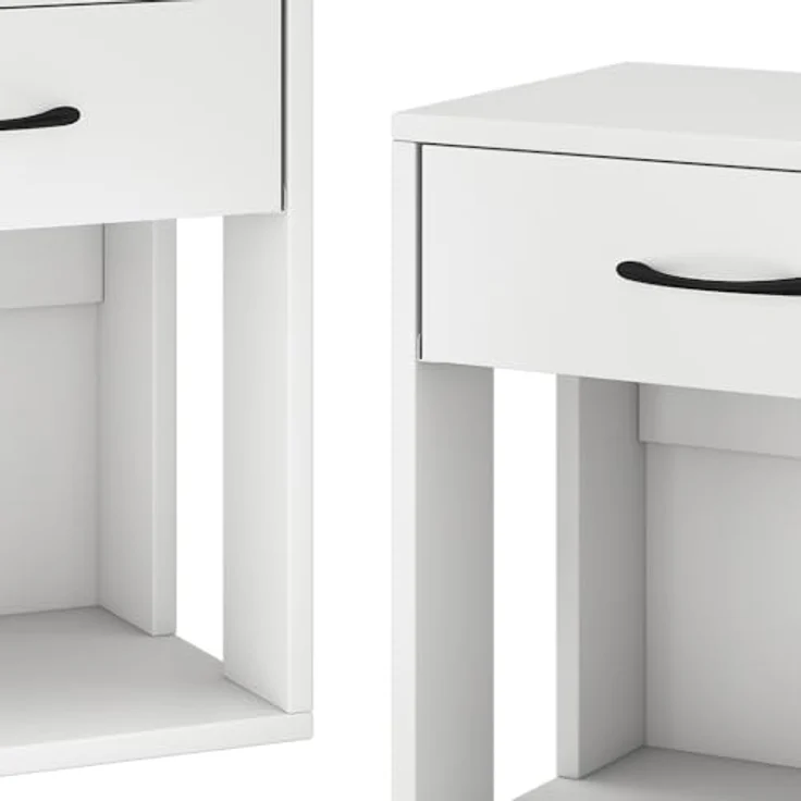 Vicco Virela Nachttisch, Weiß, Rechteckig, 1 Fach, 39x41x28 cm, Holzwerkstoff, Schlafzimmer – Bild 5