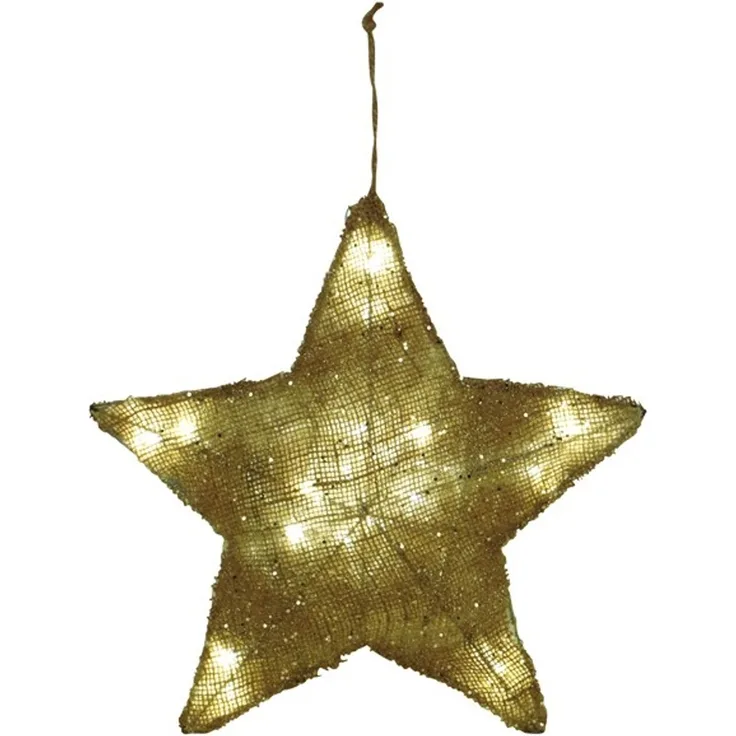 Jute-Weihnachtsstern versch. Größen mit LED´s