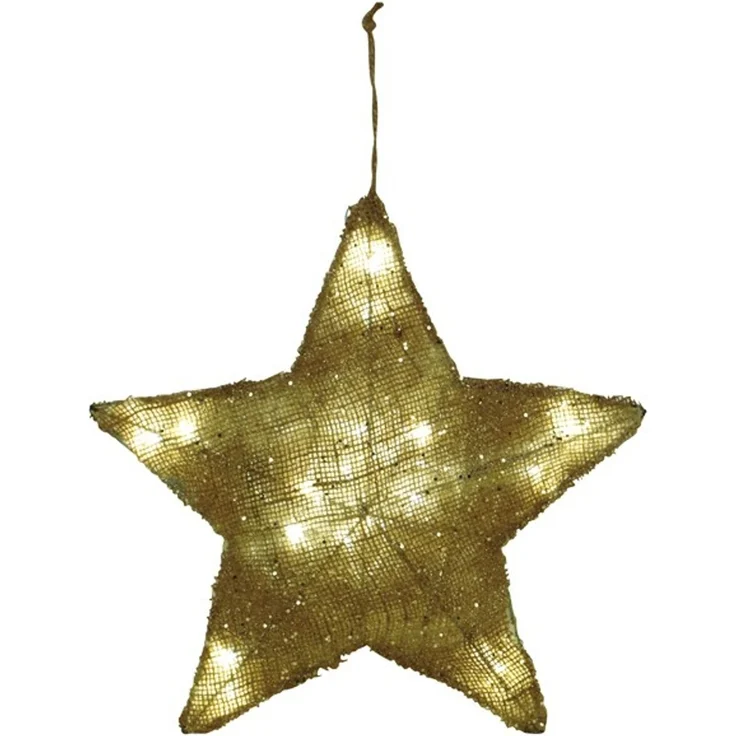 Jute-Weihnachtsstern versch. Größen mit LED´s