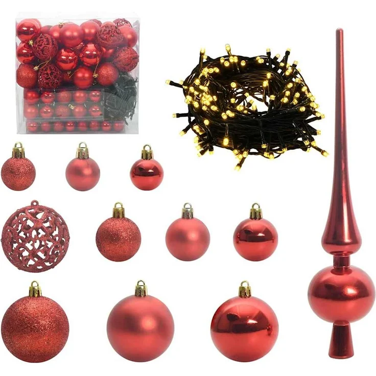 vidaXL Weihnachtsbaum mit LED-Beleuchtung Rosa 210 cm PVC und Stahl 3396438 – Bild 6