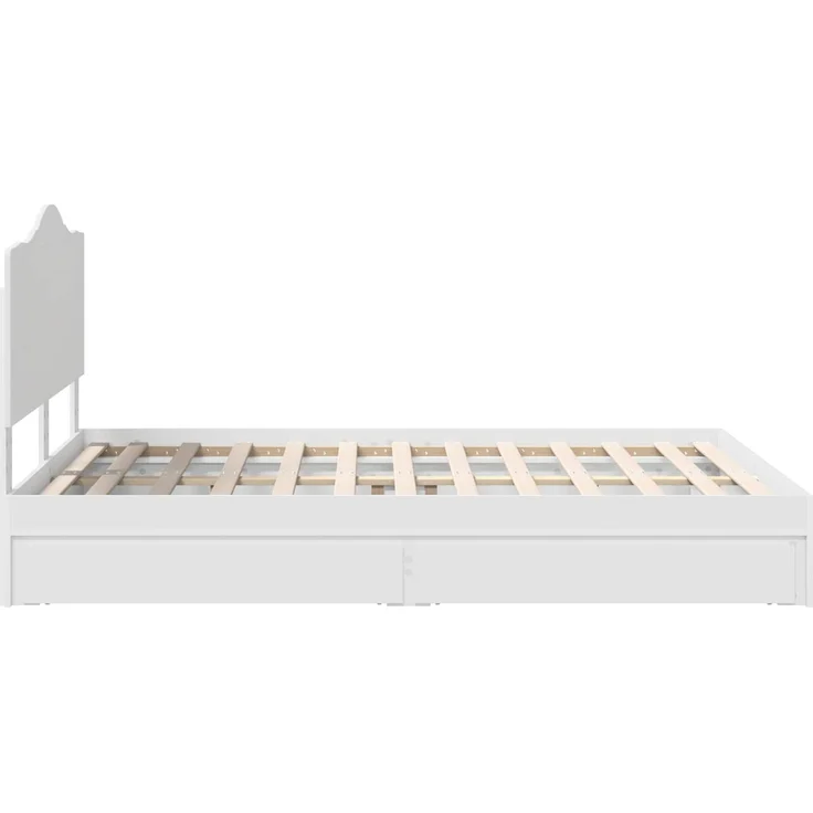 vidaXL Aufbewahrungsbett mit Kopfteil Weiß 160 x 200 cm Holzwerkstoff 3413485 – Bild 8