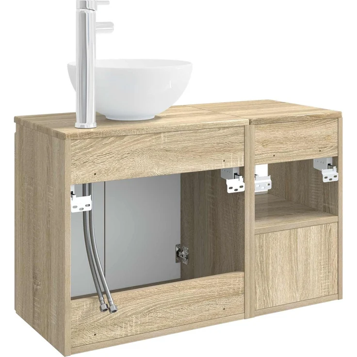 vidaXL Badezimmerschrank-Set 2 stk. Sonoma-Eiche 79,5 x 41 x 80 cm 3404036 – Bild 6