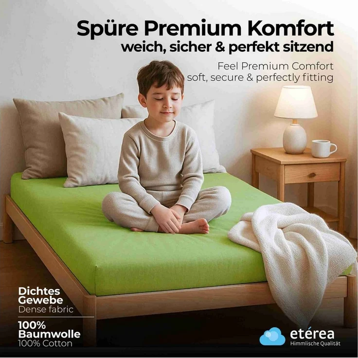 etérea Himmlische Qualität Spannbettlaken etérea Comfort Jersey Spannbettlaken, Jersey, Gummizug: rundum, (1 Stück) – Bild 2
