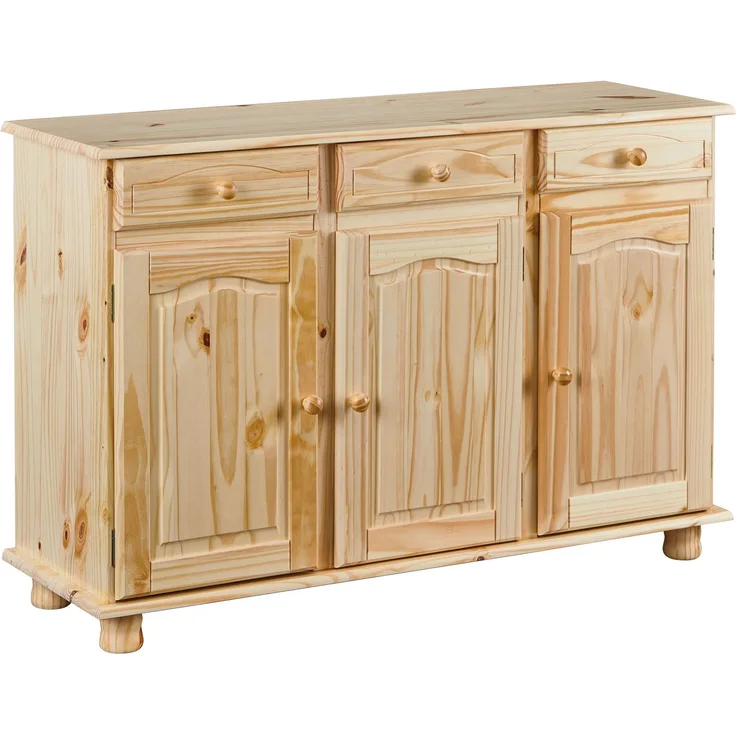 Inter Link Anrichte Kommode ABACO Kiefer Massivholz natur lackiert 130 cm 130x43x87 cm