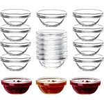 BigDean 18x Dipschalen Ø 6 cm aus gehärtetem Glas 30ml - Für Dip, Marmelade, Konfitüre - Stapelbar - Für Spülmaschine & Mikrowelle - Mini Soßen-Schalen für Tapas, Ketchup & Buffet