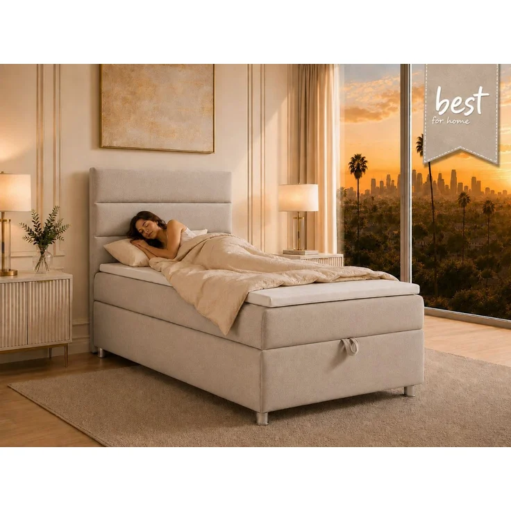 Best for Home Boxspringbett K-4 mit Stauraum, Topper & Bonellfederkern (Komplettset, 1-St, Boxspringbett inklusive Matratze und Topper), ca. 5 cm PUR-Schaum-Topper – Bild 2