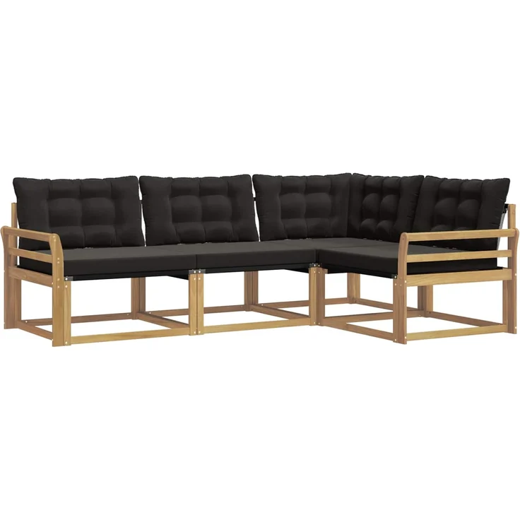 vidaXL Outdoor-Sofagarnitur 4 stk. Weiß und Schwarz 3388638 – Bild 2