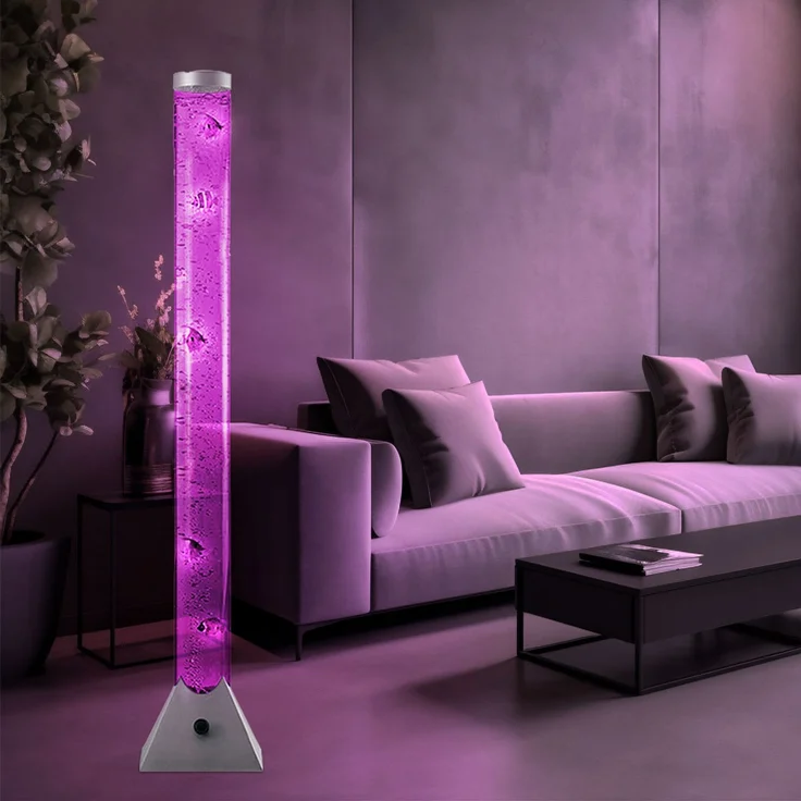 LED Deko Stehleuchte, Wassersäule, Deko-Fische, Höhe 120 cm – Bild 2