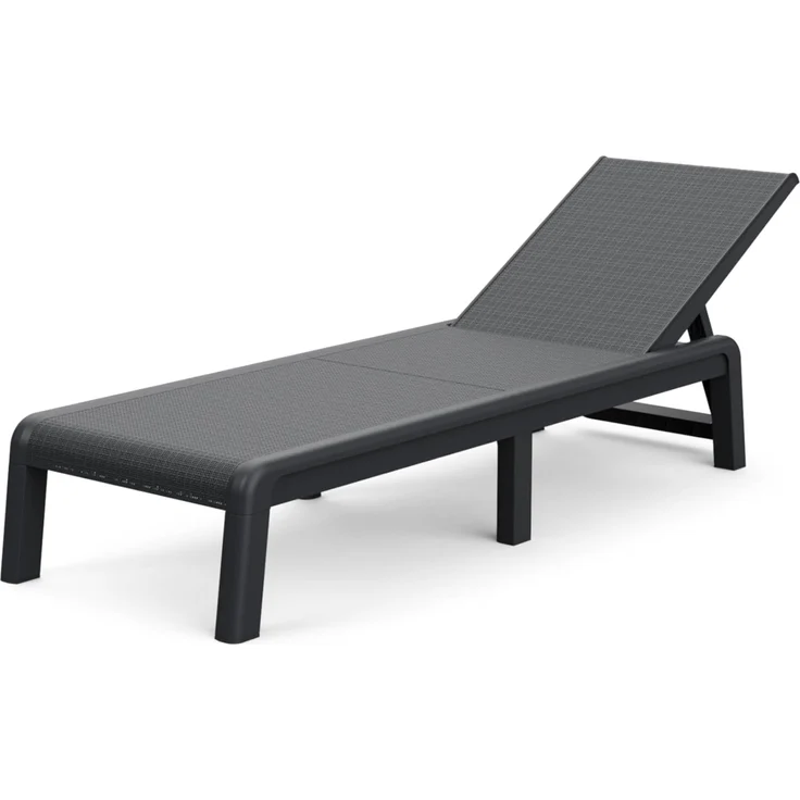 Keter Palma Sonnenliege für den Garten mit 4-Fach Verstellbarer Rücklehne, klappbare Gartenliege, grau, 187 x 58 x 29 cm, pflegeleicht, wetterfest und uv-beständig