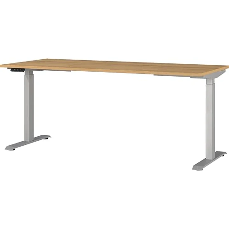 Germania Schreibtisch 7909-638, in Grandson-Eiche-Nb./Silber, EL. höhenverstellb, 180 x 120 x 80 cm (BxHxT) – Bild 2