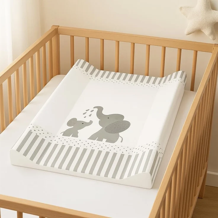 Rotho Keilwickelauflage 'Modern Elephants' 50x70 cm weiß/grau – Bild 5