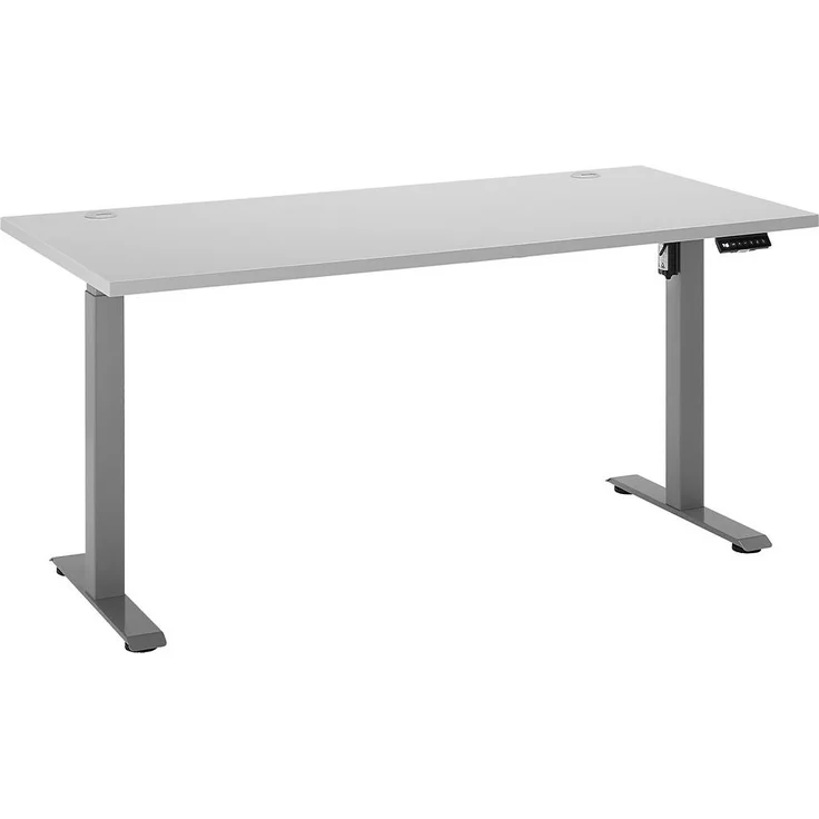 Schreibtisch Pronto, Holzwerkstoff, Kunststoff, Stahl, Silber, Grau – Bild 2